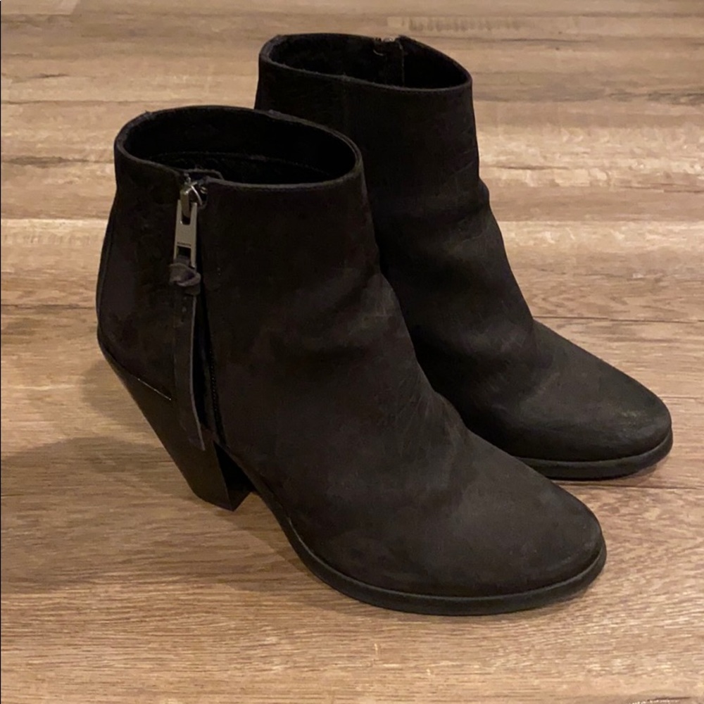All Saints Black Heeled Ankle Booties.